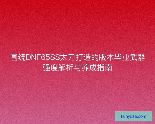 围绕DNF65SS太刀打造的版本毕业武器强度解析与养成指南